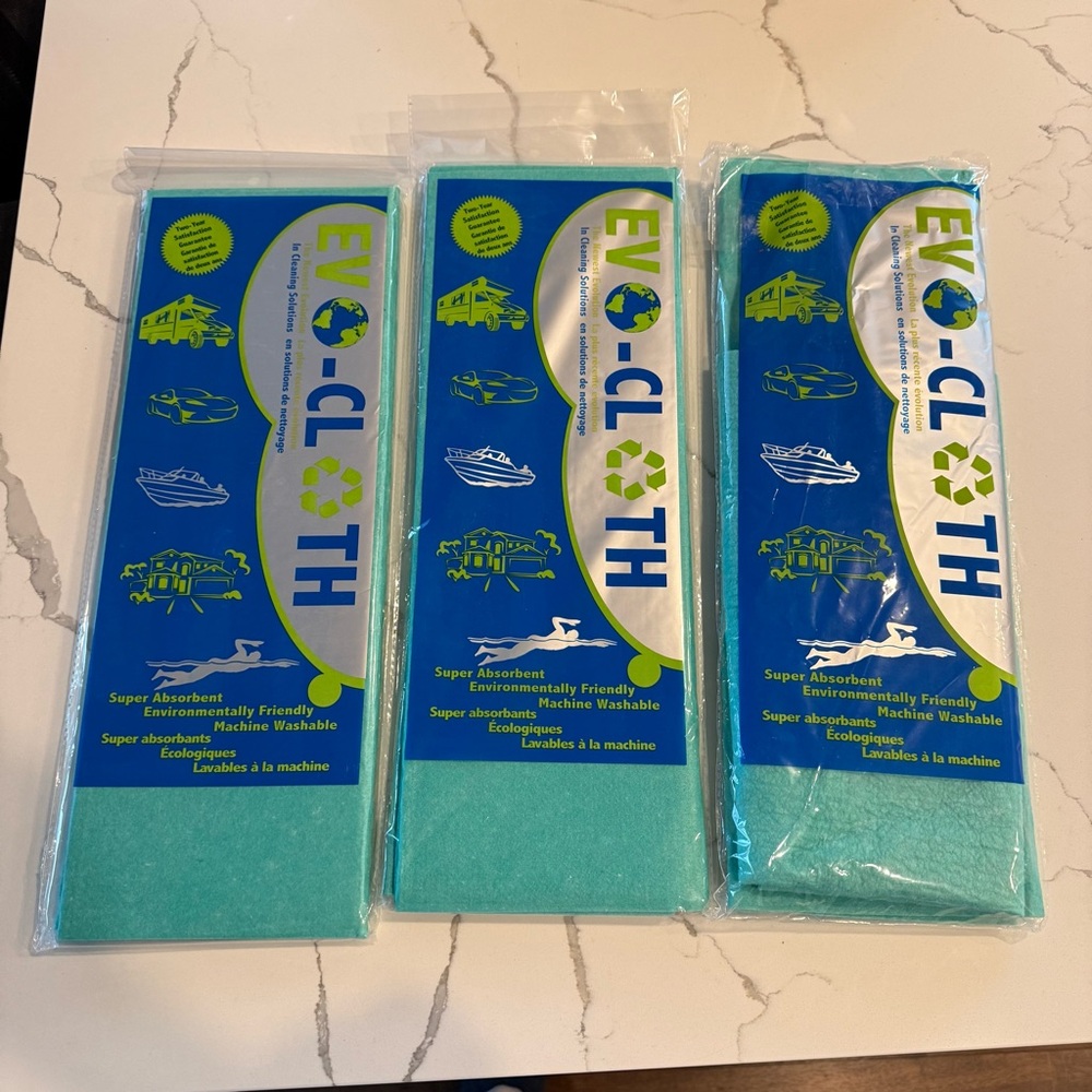NWT Evo Cloth Chamois Sheets, 3 sets, 2 Sheets/Set, 27” x 20”
